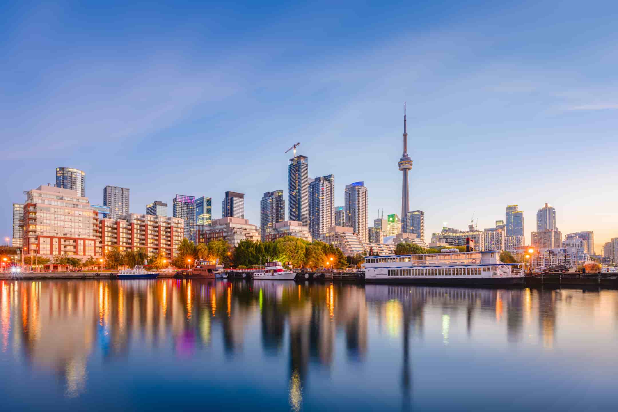 Downtown Toronto skyline shot from the lake
